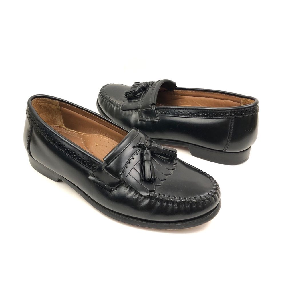 Bass Black Leather Tassel Moc Loafer Dress Shoes